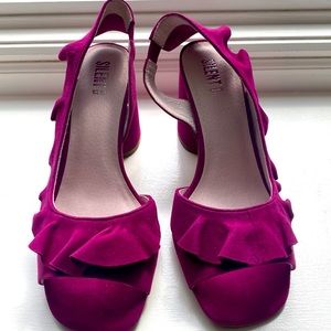 Silent D Ruffle Heeled Sandals
